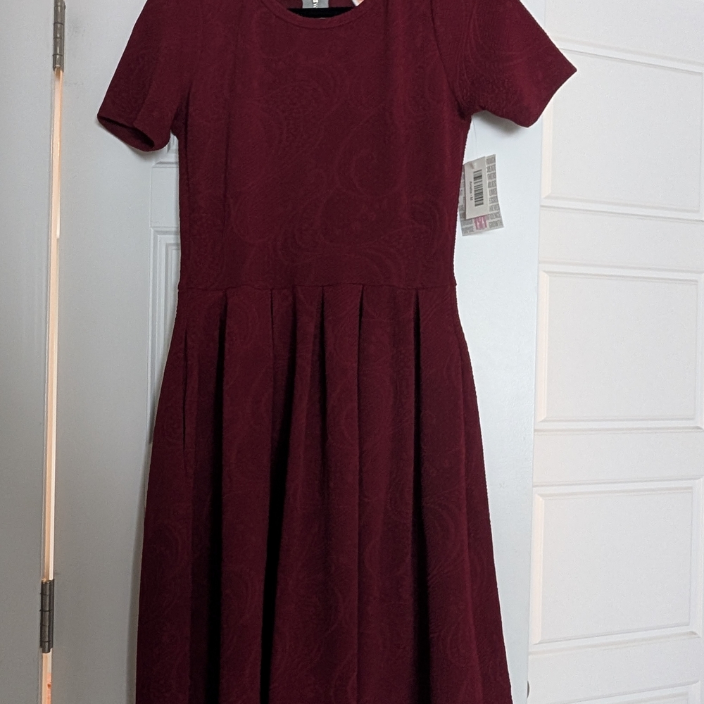 LuLaRoe Deep Red Midi Dress